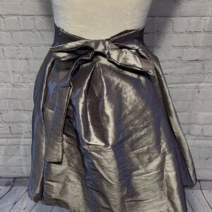 Cleo Metallic Flared A-Line Swing Casual Party Mini Dresses with Belt Mini Skirt